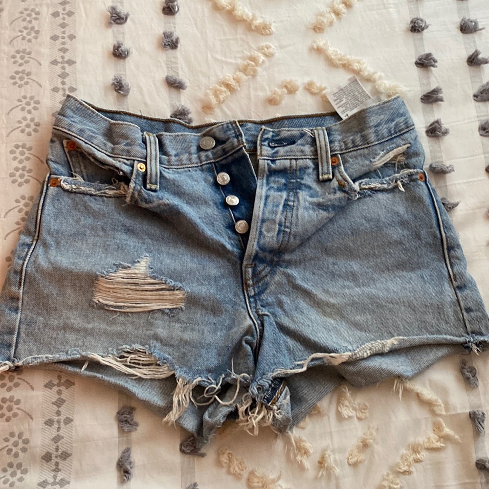 501 High Rise Denim Levi shorts